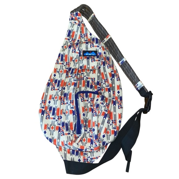 KAVU Rope Sling Bag Tribal Geometric Print Crossbody Backpack - Picture 1 of 8